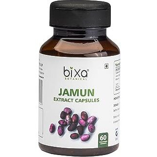 Bixa Botanical Jamun Extract 5% Bitters 60 Veg Capsules (450Mg) | Supports Low Sugar Levels, Prevents Tissue Damage, Reduces Thirst, Aids Digestion | Pack Of 1