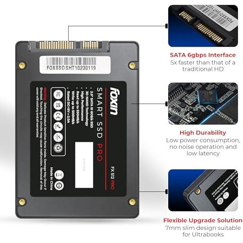 Foxin 512 Gb Pro Ssd | Hard Disk With 3D Nand Technology & 2.5 Inch Sata Iii 6Gb/S | Read Speed 550Mbps, Write Speed 500 Mbps | 5 Years Warranty