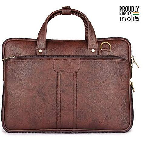 The Clownfish Richard Series Faux Leather 14 Inch Laptop Bags,Laptop Bags For Men, Briefcase, (Mahogany)