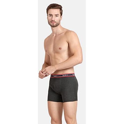 Pepe Jeans Innerwear Men's Cotton Trunks (Pack Of 2) (Clt02-02_Charcoal Melange_80-85_Charcoal Melange_85 Cm)