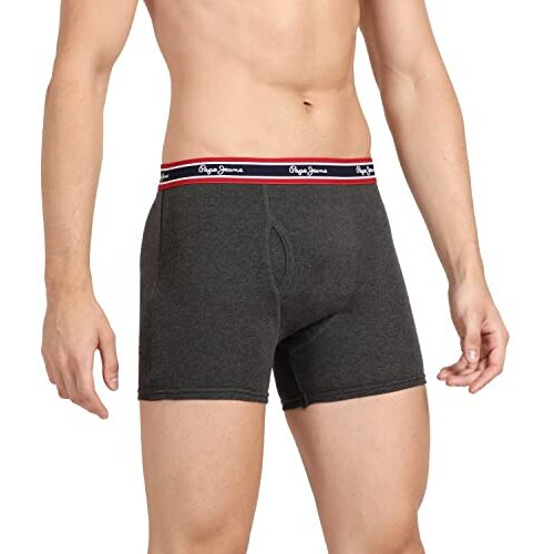 Pepe Jeans Innerwear Men's Cotton Trunks (Pack Of 2) (Clt02-02_Charcoal Melange_80-85_Charcoal Melange_85 Cm)