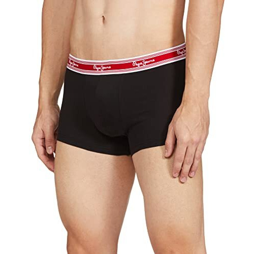 Pepe Jeans Innerwear Men Classic Trunks, Black, 85 Cm (Pack Of 2)