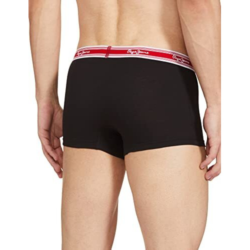 Pepe Jeans Innerwear Men Classic Trunks, Black, 85 Cm (Pack Of 2)