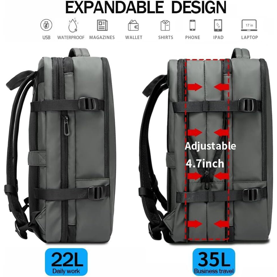 Red Lemon Titan Ultrafit Bange Series 15.6-Inch Laptop Backpack For Men And Women 35L Outdoor And Camping 3In1 Office Bags,Travelling,Backpack (Without Bottle Holder), Grey