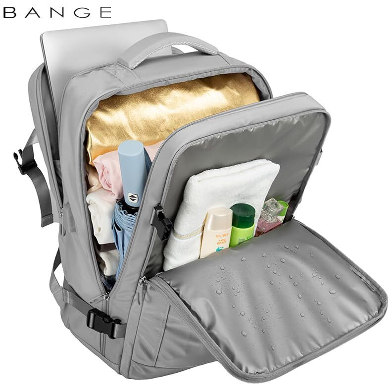 Red Lemon Bange Fissure Laptop Backpack For Men And Women | Multi-Compartment Water Resistant Business Travel Laptop Backpack (15.6) (Grey)