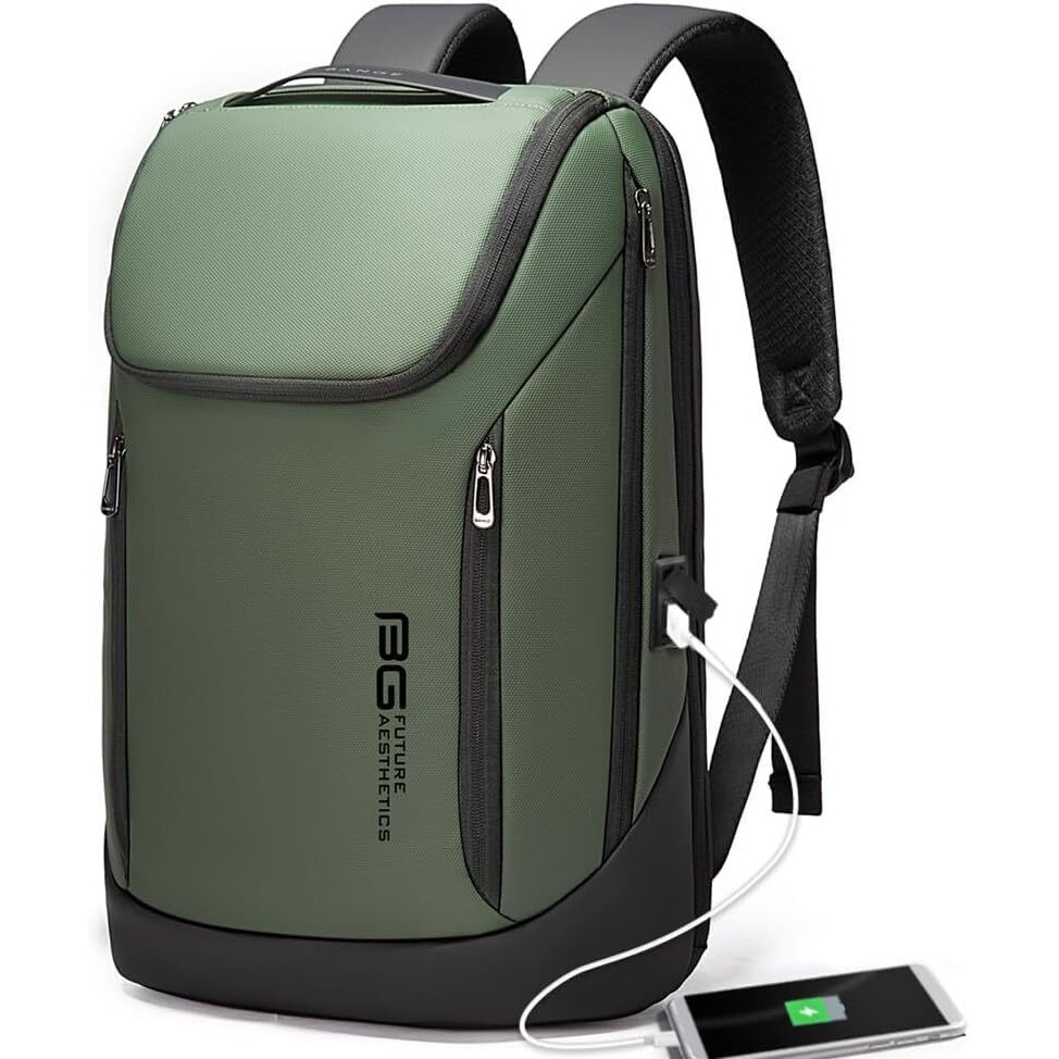 Red Lemon Bange Captain Business Smart Backpack Waterproof Fit 15.6 Inch Laptop Backpack With Usb Charging Port,Travel Durable Backpack For Men And Women (Green)