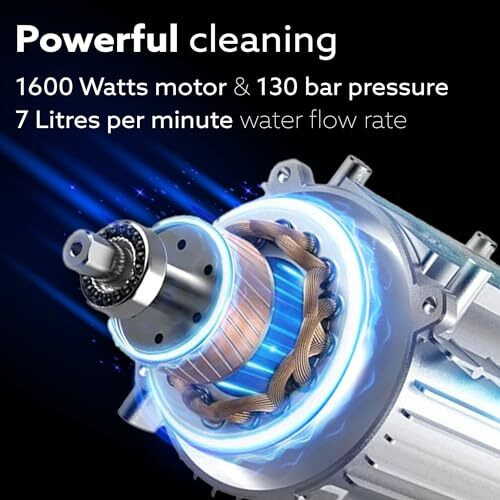 Agaro Alpha High Pressure Washer, Car Washer, Upright Design With Wheel, 1600W, 130 Bars, 7L/Min Flow Rate, 5 Meters Outlet Hose, Car, Bike And Home Cleaning Purpose, Red & Black