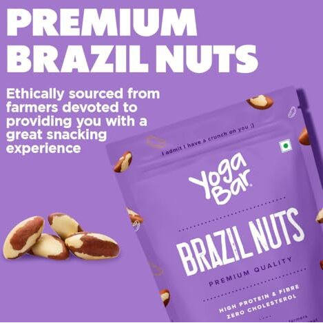 Yogabar Premium Brazil Nuts 250G, High Protein And Fibre, Zero Cholesterol, Ethically Sourced