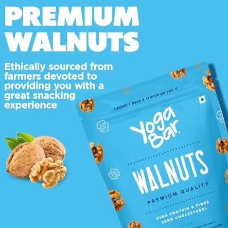 Yogabar Premium Walnuts 250G, High Protein And Fibre, Zero Cholesterol, Ethically Sourced