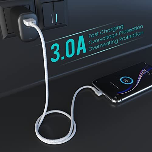 Portronics Konnect L 1.2M Fast Charging 3A Micro Usb Cable With Charge & Sync Function (White)