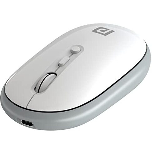 Portronics Toad Ii Bluetooth Mouse, With Bluetooth 5.0 & 2.4 Ghz Dual Wireless Connectivity, Rechargeable Battery, Adjustable Dpi Up To 1600 Compatible With Laptop, Macbook, Pc (Grey)