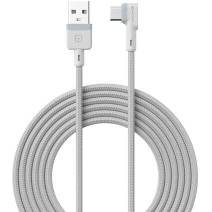 Portronics Konnect L Fast Charging 3A Type-C Cable 2 Meter With Charge & Sync Function For All Type-C Devices (White)