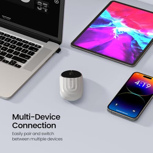 Portronics Toad 6 Bluetooth Wireless Mouse With 2.4 Ghz Usb Receiver, Multi-Device Pairing, Built In Battery, 1200 Dpi Sensor(White)