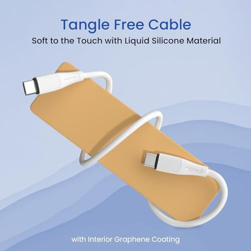 Portronics Silklink 60W Pd Type-C To Type C Fast Charging Cable For Type C Smartphone And Devices,Premium Silicon Cable, 1M(White)