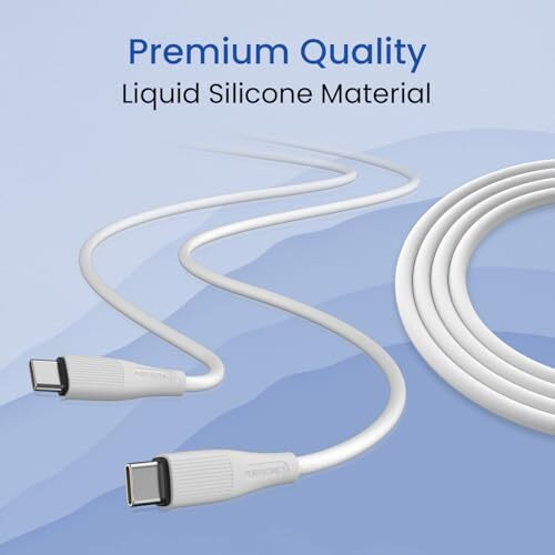 Portronics Silklink 60W Pd Type-C To Type C Fast Charging Cable For Type C Smartphone And Devices,Premium Silicon Cable, 1M(White)