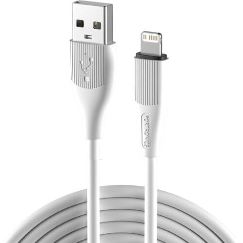 Portronics Silklink 3A Usb To 8 Pin Fast Charging Cable For Lightning Devices,Premium Silicon Cable, 1M (White)
