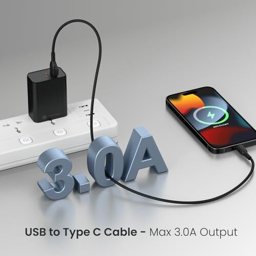 Portronics Konnect Core 3 Usb-A To Type C Fast Charging Cable For Smartphones,Tablets, Speakers, Laptops & Other Type C Devices, Inbuilt Cable Management Hook,3.0A Max Output,Fast Data Sync(Black)