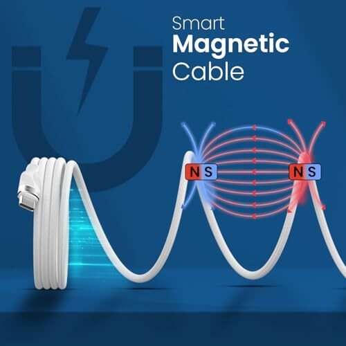 Portronics Snaplink C Square 60W Type C To Type C Magnetic Coiled Cable, Strong Nylon Braided, Aluminum Alloy Material, Fast Data Sync, Type C Fast Charging Compatible With Laptop,Smartphone,Tablets