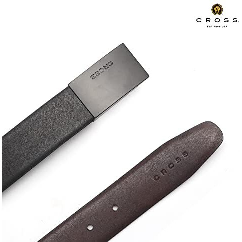 Cross Lugo Duo 30Mm Satin (Reversible) Black Color Leather Belt For Men