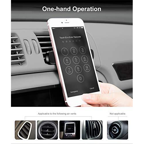 Hiker Ultra Slimmest Magnetic Air Vent Mobile Mount Bar For Car Dashboard (Black)