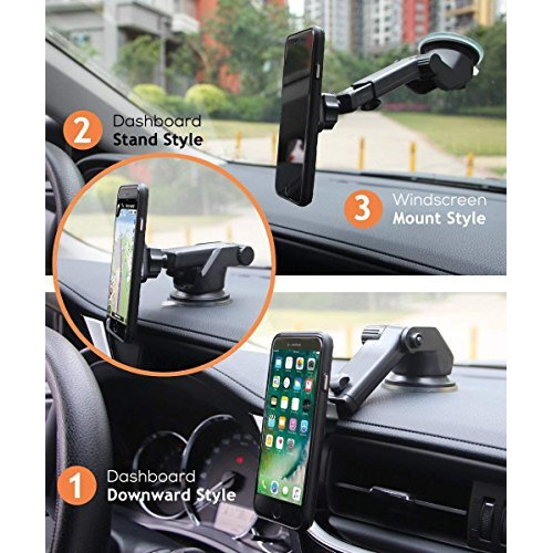 Hiker Universal Car Mount Magnetic Mobile Smartphone Holder For Dashboard & Windshield With 360 Rotating Long Arm & Extra Magnetic Power Designed For India, Magbear Magnetic Car Mount Holder