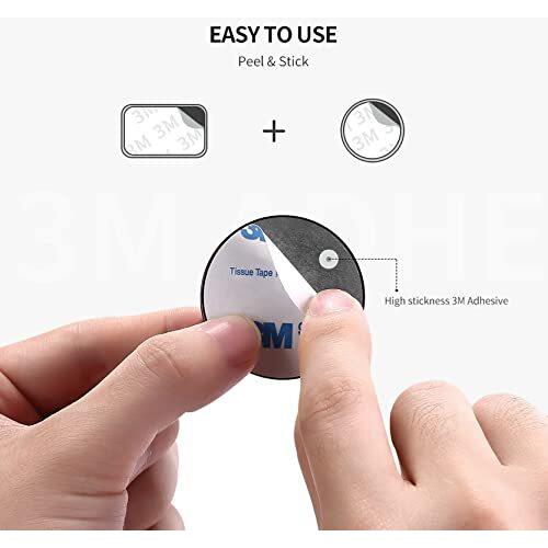 Hiratek Magnetic Mount Metal Plates For Car Mount Phone Holders - Rectangular & Round Plates With 3M Adhesives (3M-Sheet-2Big)