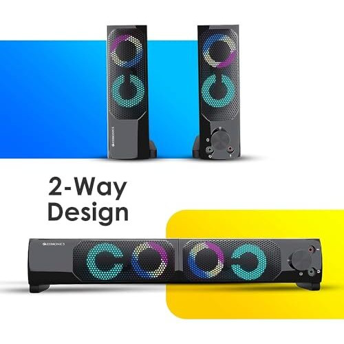 Zebronics Zeb Wonderbar 10 Usb Powered 2.0 Computer Speaker With Rgb Lights