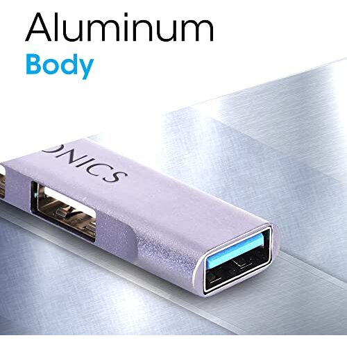Zebronics Ta200U Type C To Usb 3.0 4 Port Hub With Hi Speed Data Transfer, Aluminum + Abs Body, 15Cm Cable, Sleek Design And Plug Play Usage