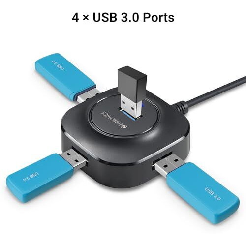 Zebronics 400Hb Usb Hub, 4 Ports, Usb 3.0, Transfer Speeds Upto 5 Gbps, Compact Design, Led Indicator, Multi Os Compatible, Micro Usb (For Additional Power), Plug And Play