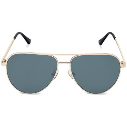 Idee 100% Uv Protected Sunglasses | Solid | Large | Full Rim | Men | Pilot | Frame Gold | Lens Green