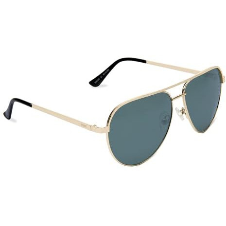 Idee 100% Uv Protected Sunglasses | Solid | Large | Full Rim | Men | Pilot | Frame Gold | Lens Green