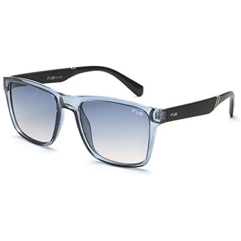 Irus By Idee 100 % Uv Protected Polycarbonated Large Square Blue Gradient Sunglasses For Men And Women.