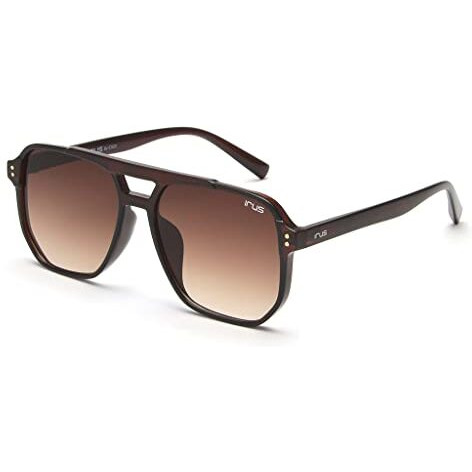 Irus 100% Uv Protected Sunglasses For Men|Size- Large|Shape- Square|Model- Irs1107C2Sg, Black