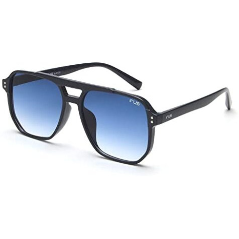 Irus 100% Uv Protected Sunglasses For Men | Size- Large | Shape- Square | Model- Irs1107C3Sg (Black)