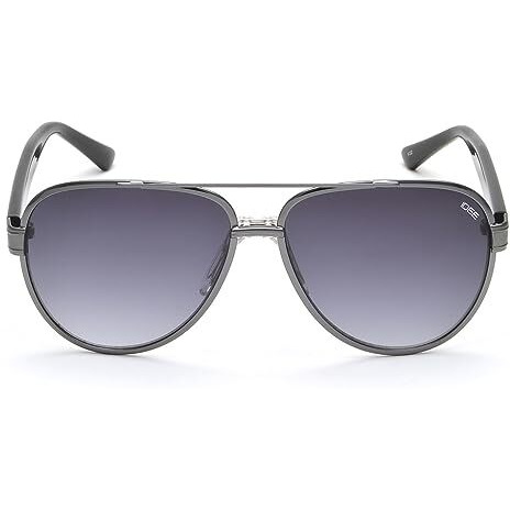 Idee Sunglasses| 100% Uv Protected | Gradient | Full Rim | Pilot | Men | Large | Shiny Dark Gun Alloy Metal Frame | Smoke Gradient Polycarbonate Lens