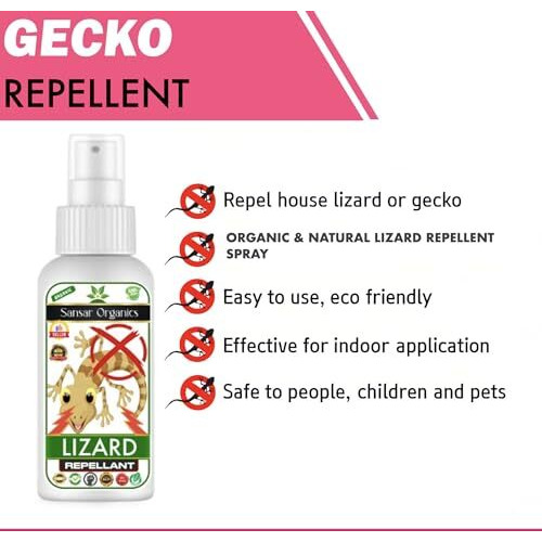 Sansar Organics Lizard Repellent Spray | Pure Herbal Lizard Repellent For Home | Pet-Friendly I Non-Toxic & Biodegradable | Irritant-Free I Chemical-Free (15 Days Protection) (100 Ml)