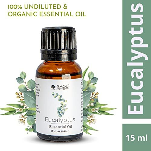 Sage Apothecary Eucalyptus Essential Oil For Helps To Hair Growth, Skin, Face, Acne Care, Aroma Diffuser, Home Fragrance - 15 Ml