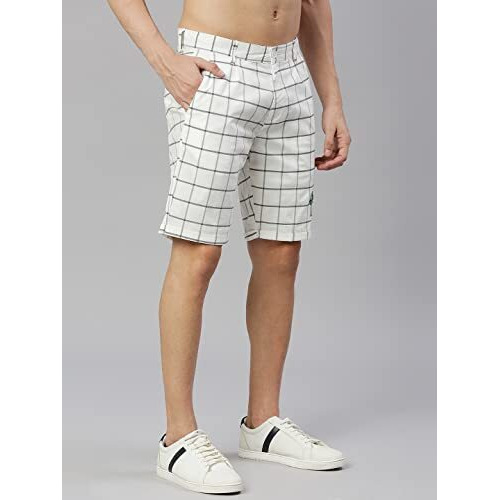 Thomas Scott Men's Checkered Slim Fit Seersucker Shorts White