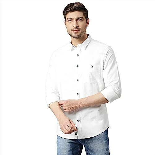Thomas Scott Mens | Full Sleeve | Solid | Slim Fit | 100% Cotton | Spread Collar | Shirts (White_Xl)