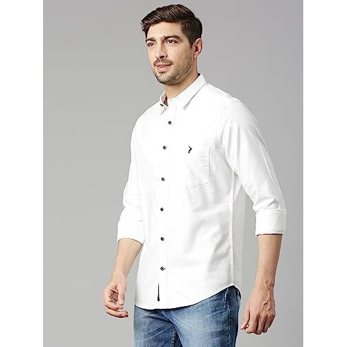 Thomas Scott Mens | Full Sleeve | Solid | Slim Fit | 100% Cotton | Spread Collar | Shirts (White_Xl)