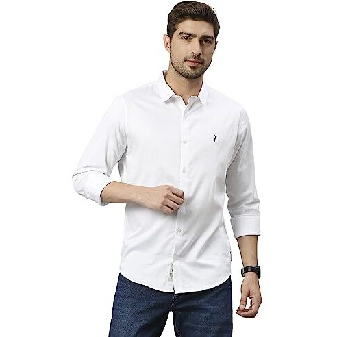 Thomas Scott Mens | Full Sleeve | Solid | Slim Fit | 100% Cotton | Spread Collar | Casual Shirts (White_Xl)
