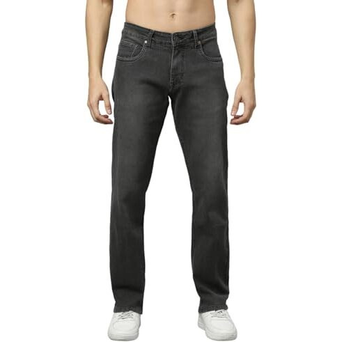 Thomas Scott Mens Mid Rise Clean Look Slim Fit Jeans (Tsj016_Dark Grey, 28)