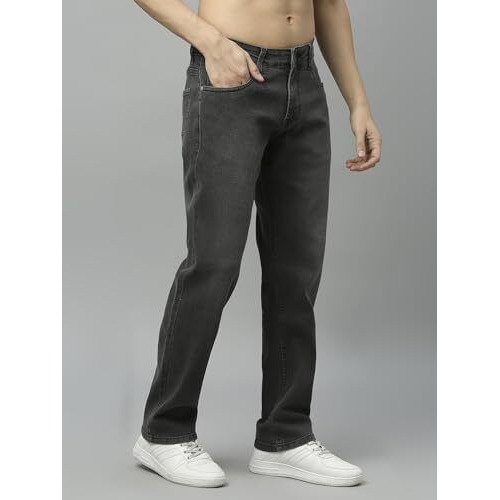 Thomas Scott Mens Mid Rise Clean Look Slim Fit Jeans (Tsj016_Dark Grey, 28)