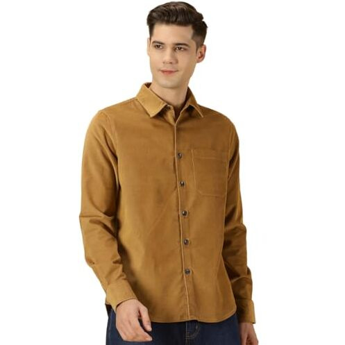 Thomas Scott Men's Slim Fit Shirt (Ts1178_Beige