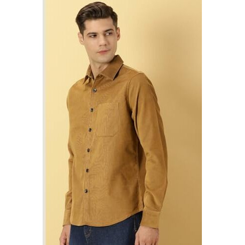 Thomas Scott Men's Slim Fit Shirt (Ts1178_Beige