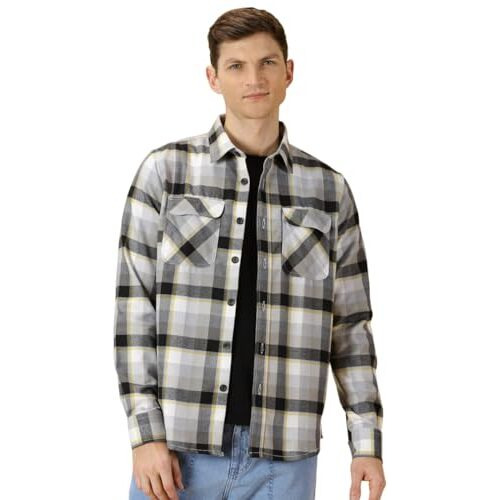 Thomas Scott Men's Regular Fit Shirt (Ts1173_Black