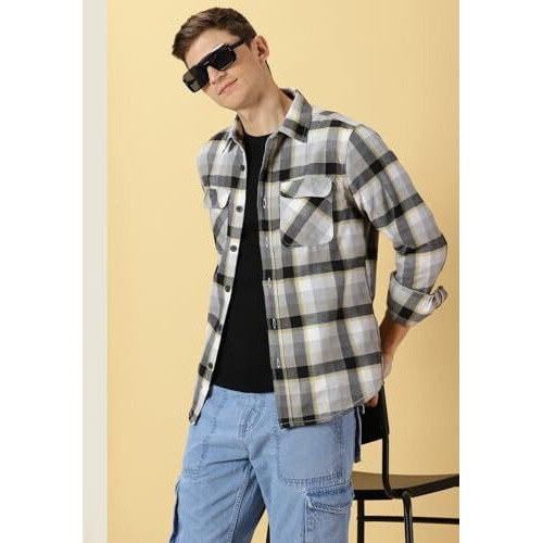 Thomas Scott Men's Regular Fit Shirt (Ts1173_Black