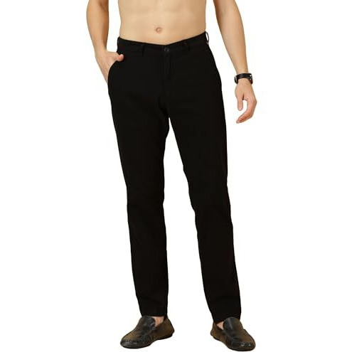 Thomas Scott Men's 100% Cotton Slim Fit Casual Chino Trouser (Black, 34)