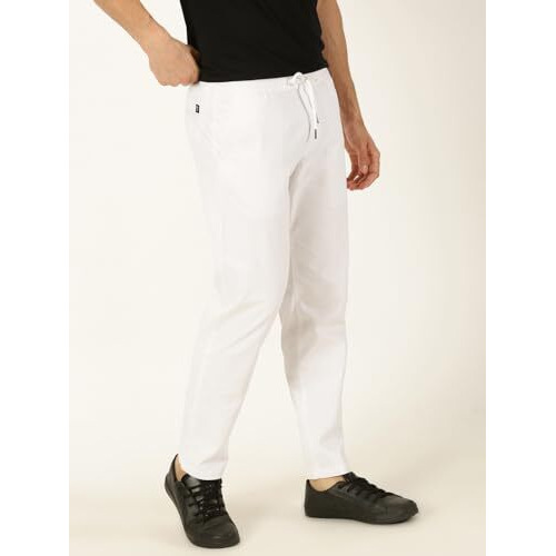 Thomas Scott Men White Smart Easy Wash Chino Trousers (White, 34)