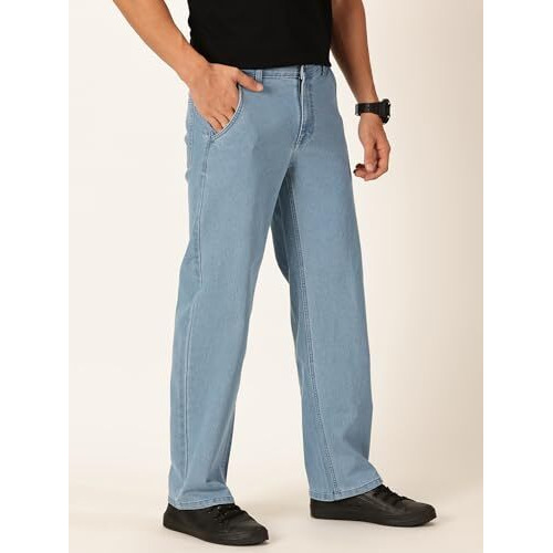 Thomas Scott Men's 100% Cotton Clean Look Baggy Jeans (Tsj248_Lightblue, 30)